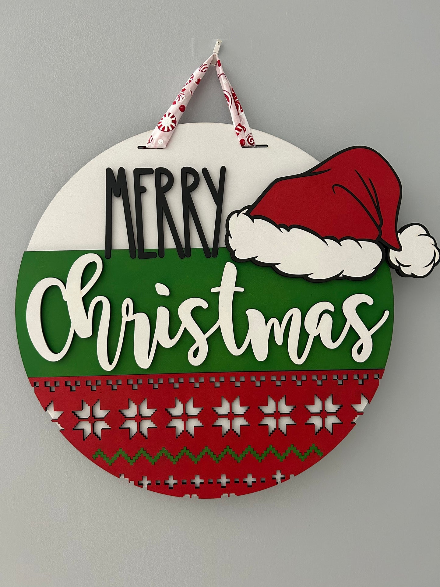 NEW! Christmas Santa Hat, Handmade 3D 16β Round Decor