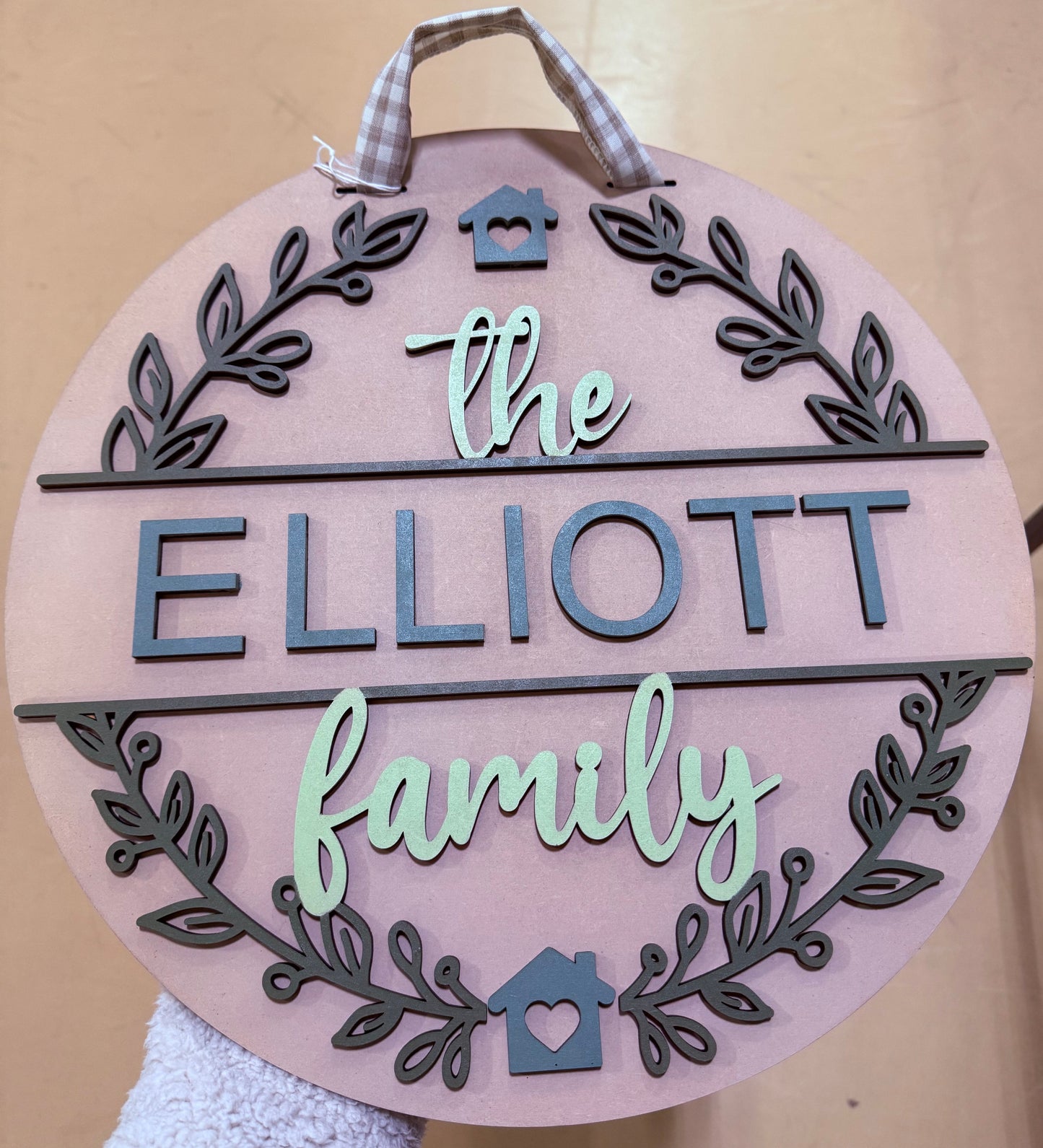 CUSTOM Family Name, Handmade 2D 16" Round Decor *DEPOSIT*