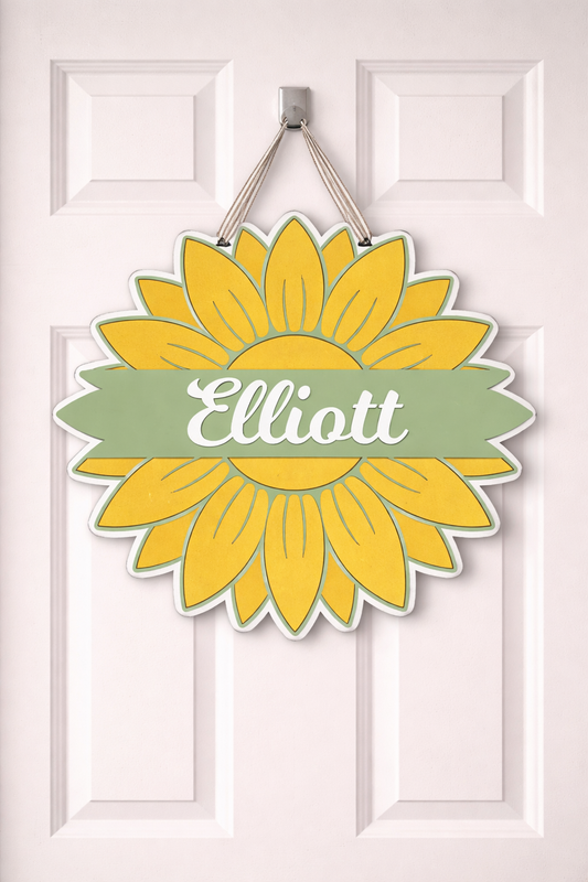 Personalized Sunflower, Handmade 3D, 16" Round Decor