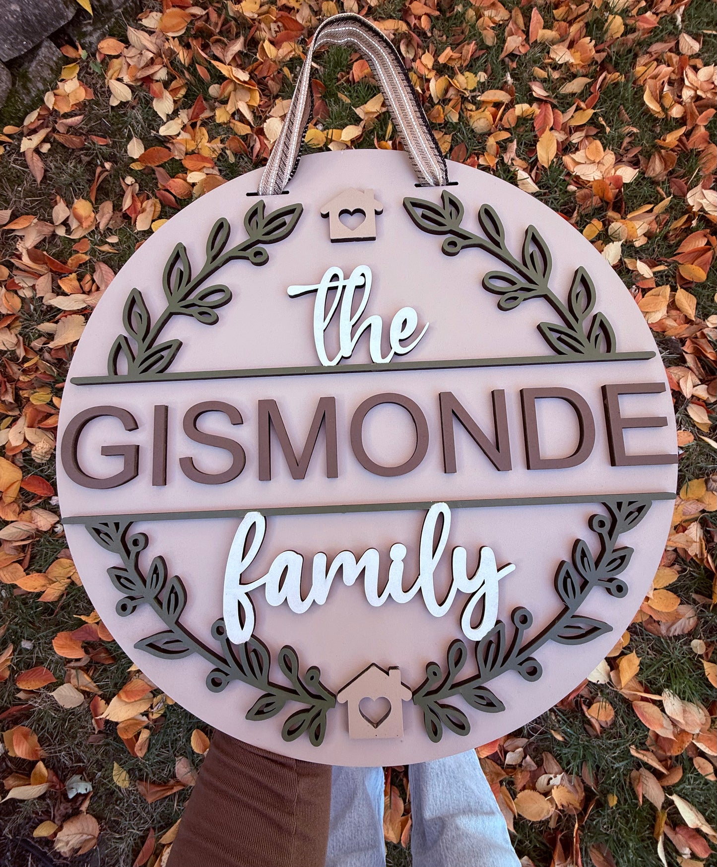 CUSTOM Family Name, Handmade 2D 16" Round Decor *DEPOSIT*