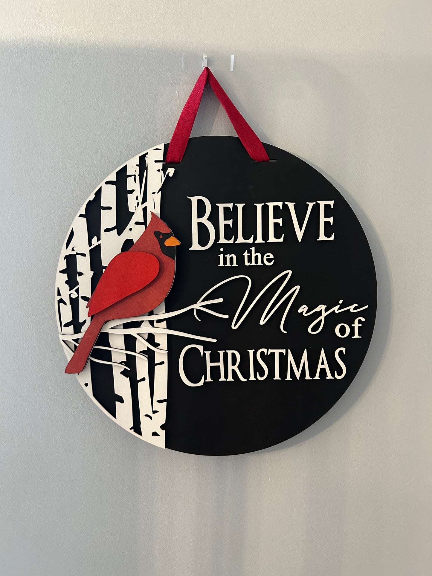 Believe in the Magic of Christmas, Handmade 3D 16” Round Décor