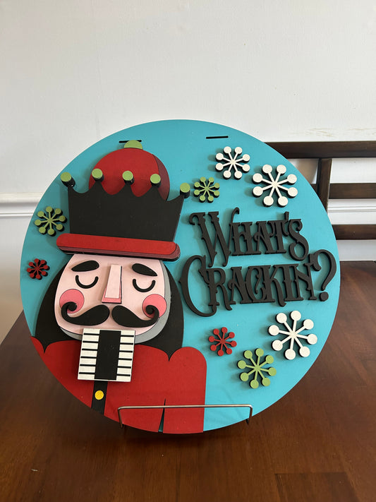 Nut Cracker, Handmade 3D 16" Round Décor