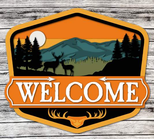 Welcome Mountaintop, Handmade 3D Round Decor