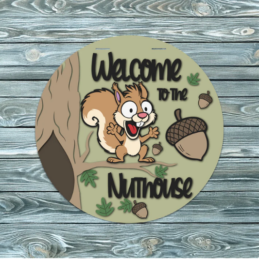 Nutty House, Handmade 3D 16" Round Decor